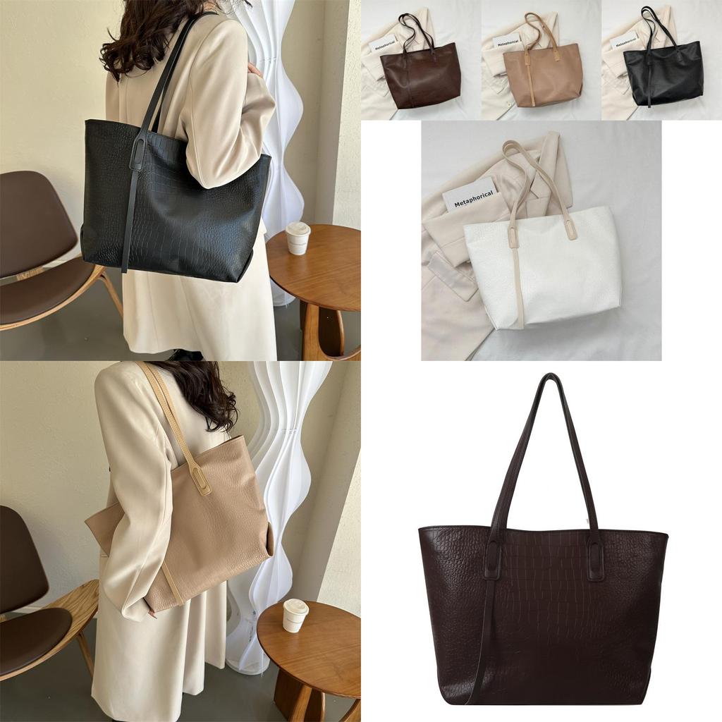 Trendy Fashionable Casual Large Capacity Tote Bag For Women Stylish Design In Black And Brown
