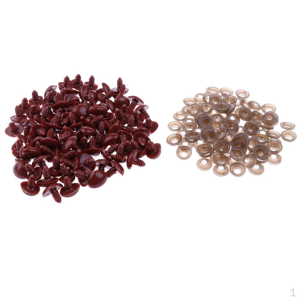 100 Piece Plastic Safety Nose with Back for Animal Bear