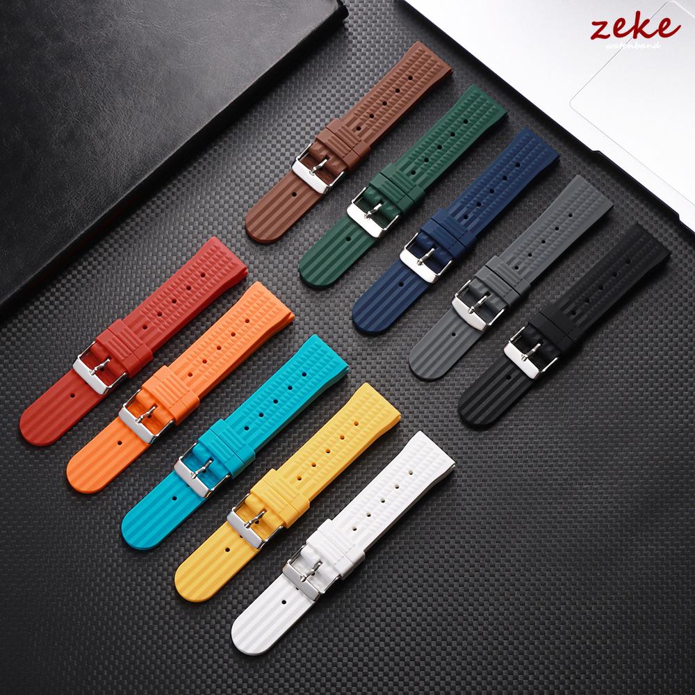 Pulseira Premium de Borracha Waffle Substituição Universal 20mm 22mm Pulseira de Relógio de Silicone Macio Pulseira de Mergulho Esportiva Masculina para Seiko SKX007
