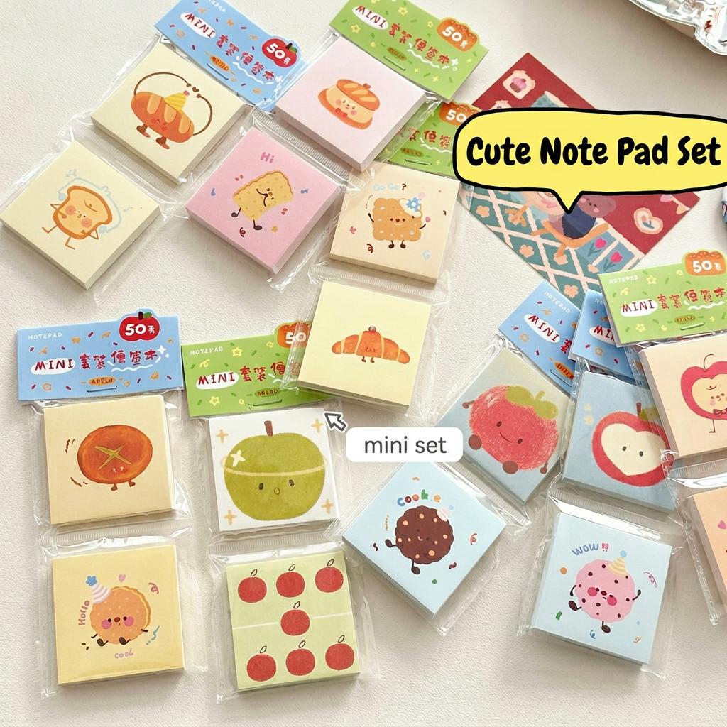 Non-Adhesive Notepad Decorative Food Themed Notepad Japanese Memo Japanese Mini Memo Pad For Office Workers On-The-Go Message