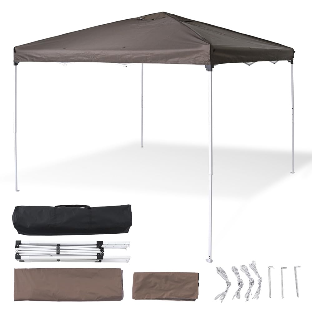 

Тент-палатка 3x3м Седло-коричневый Тент-палатка Защита от УФ-лучей Водостойкий Чехол для хранения [Легкая сборка] Одно касание седло коричневый