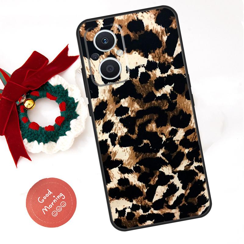 Tan Leopard Funda For OPPO Reno 10 11 12 13 14 Pro 11F 12F 13F 14F 7 8 Lite OPPO Find X8 X6 X9 Pro Case