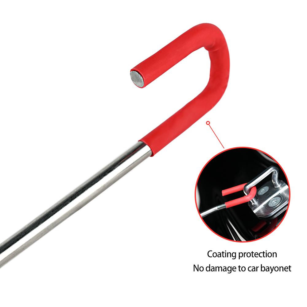 FOSHIO 2pc Metal Support Rod Auto Door Trunk Wrapping Cleaning Help Tool Carbon Fiber Film Install Support Frame Car Accessories