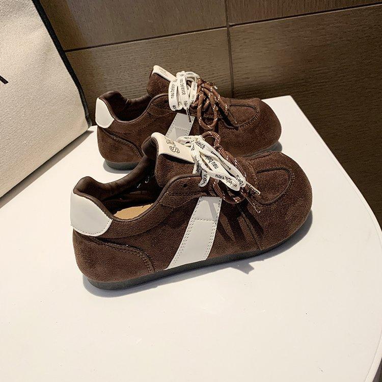 

Double thin strap retro fashion ins tide height increase 4cm casual shoes 2025 autumn new niche versatile puff shoes 40 кавовий