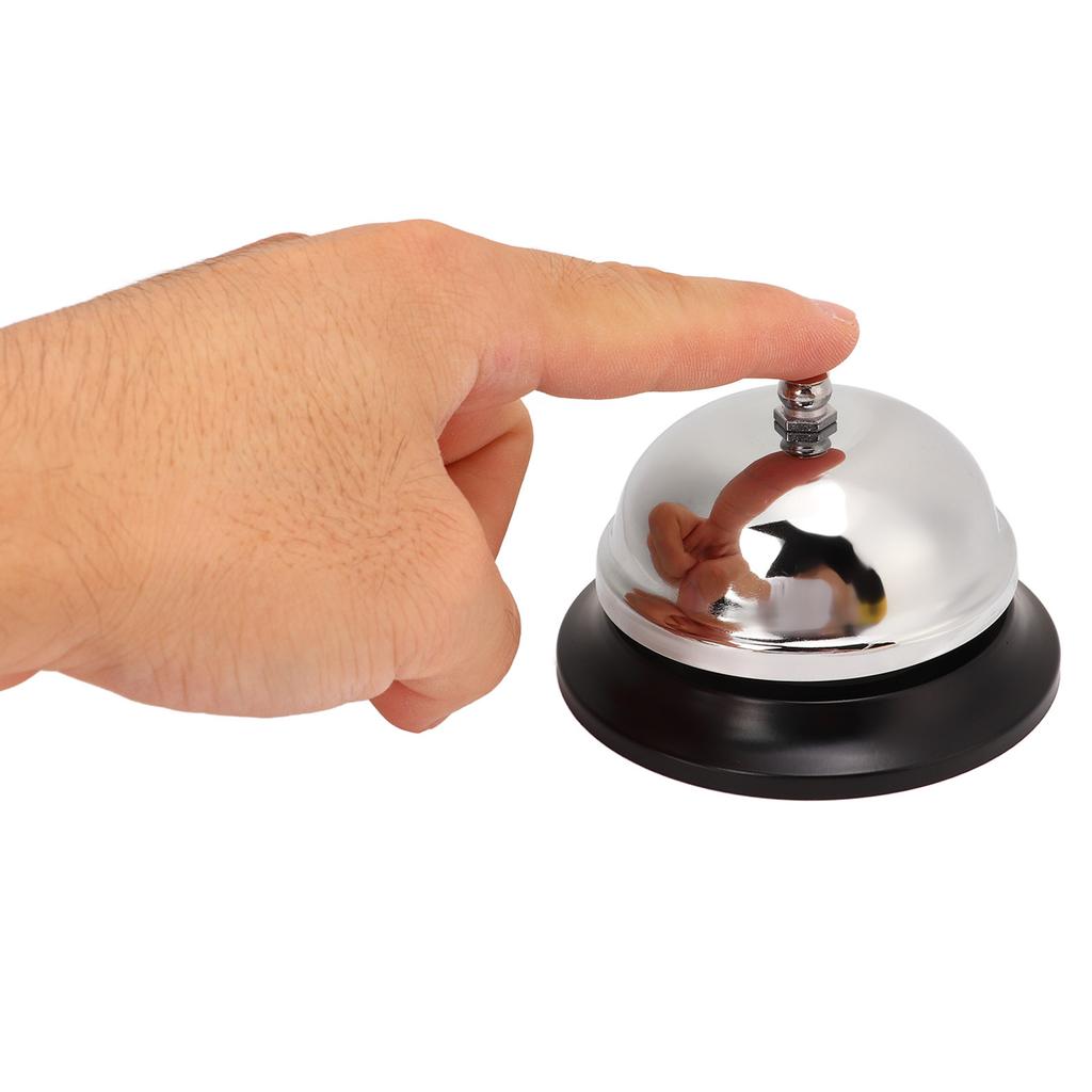 Desk Bell Crisp Ringtones Chrome Polished Alloy Office Bell Compact Structure Call Bell Kitchen Bell