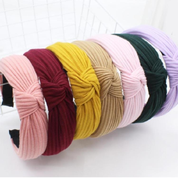 Elegant Knotted Fabric Hairband Women Wide Headband Hair Styling Accessories