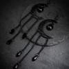 Alternative Bohemia Black Moon Solar System Water Droplet Tassel Dangle Earrings for Women Gothic Hallowmas Party Jewelry Gifts