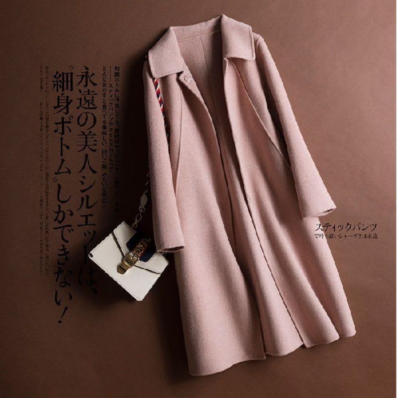 Autunno e inverno stile coreano cappotto in lana sintetica cappotto per donne temperamento casual abito da mamma colletto da bambola lunghezza media stile Hepburn
