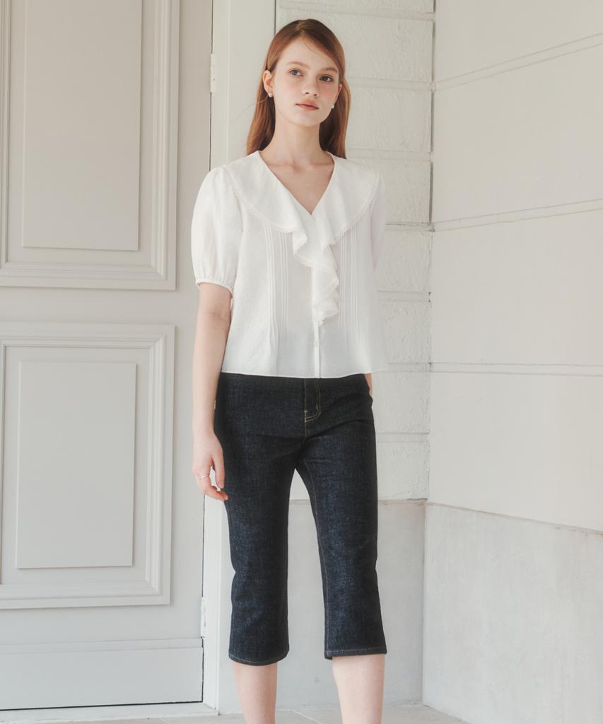 ZEROSTREET [3 Colors] Lace Collar Blouse
