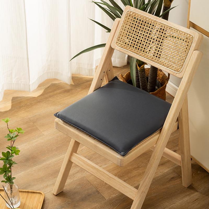 Simple Style Dining Chair Cushions Waterproof PU Leather Memory Foam Seat Cushion Pad 40cm Home Office Technology Cloth Cushion