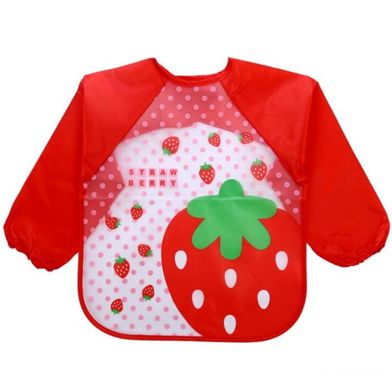 Baby Waterproof Bibs Apron Boys Girls Burp Cloth Toddler Child Newborn Feeding Painting Infant Long Sleeve Draw Animal Cartoon
