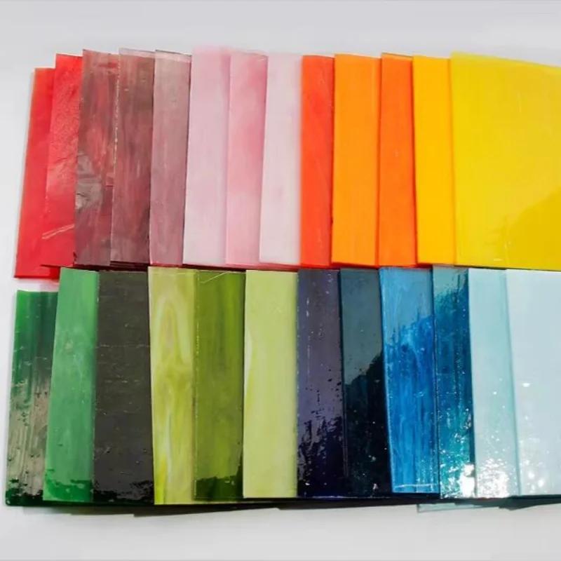 Mixed Shape Glass Mosaic Tiles Handicrafts,Stained Glass Pieces Mixed Colored Glass Fragments DIY Mica Pieces Mosaic Fragments