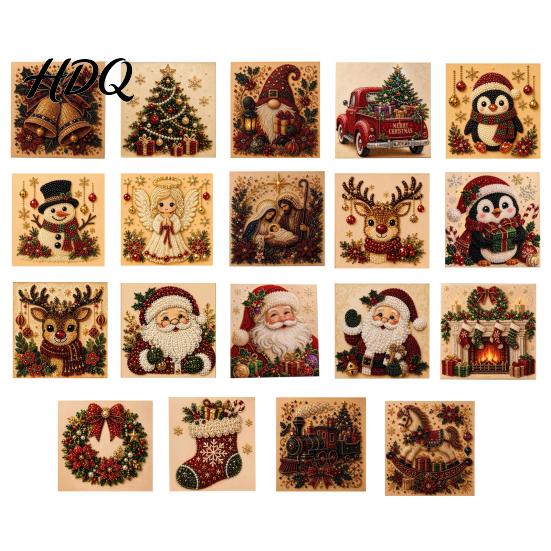 Kit Ornamento Casa Invernale Kit Pittura Perle Finte di Natale Arte 3D Fai da Te con Cornice Perline Artigianato per Adulti Principianti Decorazione Murale Festiva