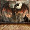 Fantasy Feuerdrache Wandteppich, Polyester Gotische Ästhetik Wandbehang, Schlafzimmer Wohnheim Heimdekoration, Cooles Geschenk