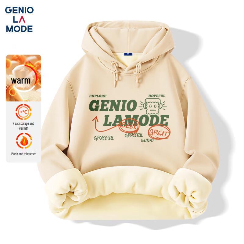 

GENIOLAMODE Men s Winter Fleece-Lined Hooded Sweatshirt M