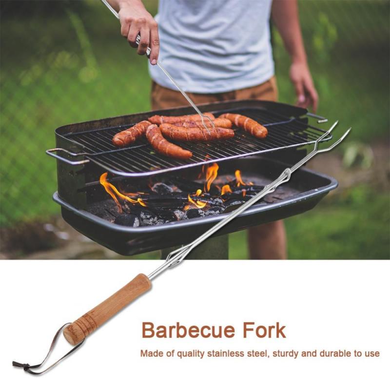 Buy 4Pcs Stainless Steel BBQ Grilling Forks Outdoor Picnic Barbecue