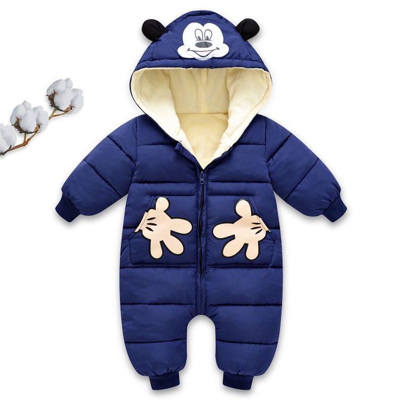 Baby Winter Kap met Cartoon en Dons Katoen Eendelig Rompertje