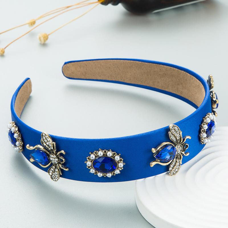 Baroque Rhinestone Handmade Metal Bee Headbands Hairbands For Women Girls Hair Accessories