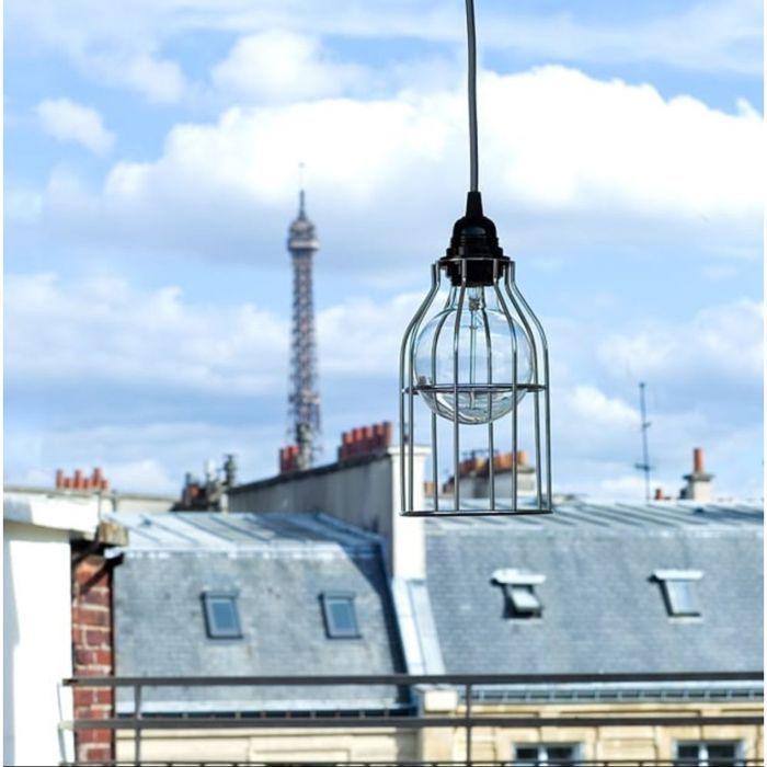 Suspension Hang - Hoopzï - 1 Corde - Lin Noir - Douille Noire - Design Contemporain