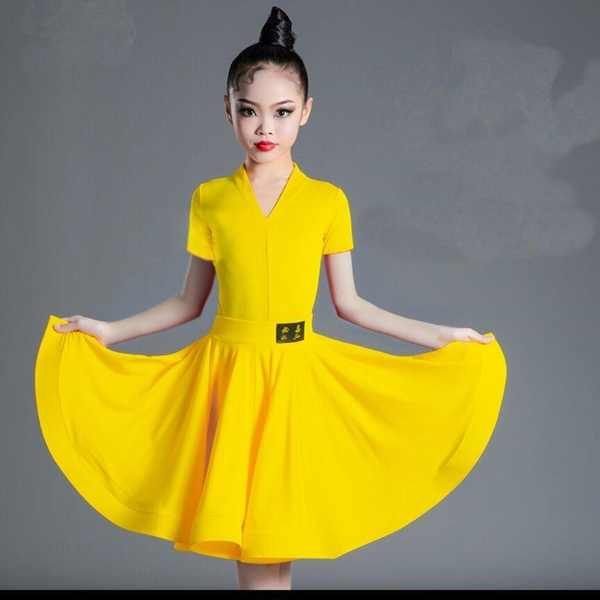 Children's Latin Dance  Girls' Dance Practice Dress Latin Dance Dress Long Sleeve Competition Split Dress Women's Perfo