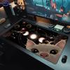 Kawaii Schwarze Katze Mauspads Extra Großes Mauspads Mit Genähten Rändern Xxl Tastaturpad Perfekt Für Büro Und PC-Gaming