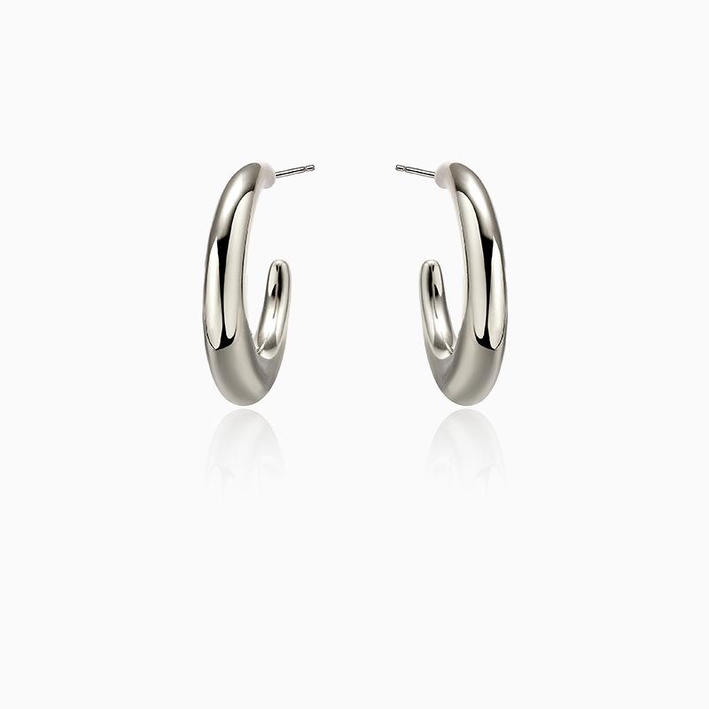 Minimalist C-Shaped Hoop Earrings for Women - European & American Summer Style