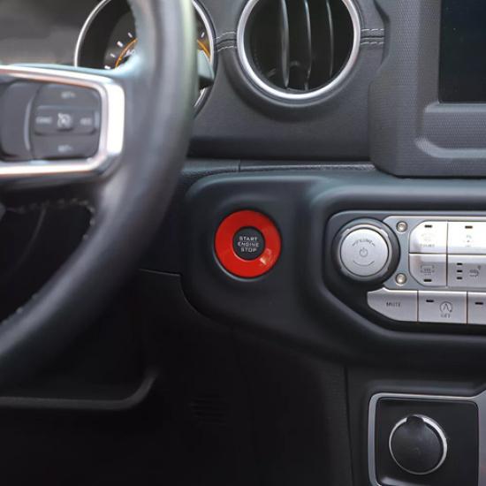For Jeep Gladiator JT/JL 18-25 Red Interior Engine Start Stop Button Trim Cover