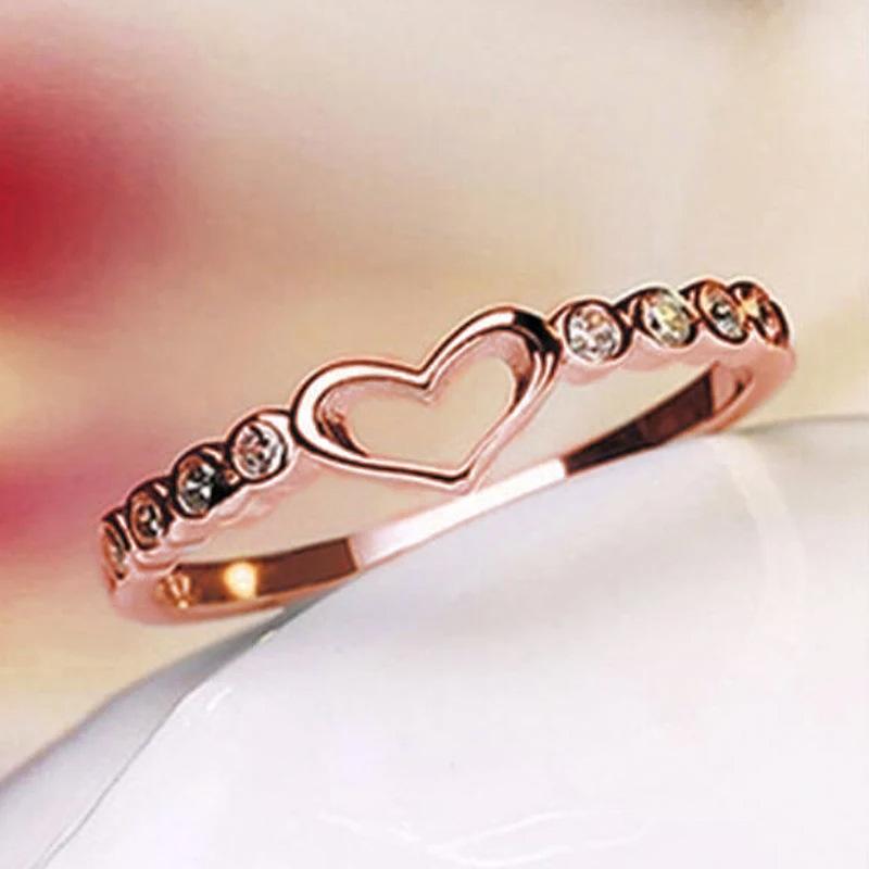 Small Fresh Love Ring, Women'S Index Finger Ring, Copper Zircon Fashion Ring Jewelry.