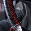 For Renault Clio 3 2005-2013 Clio 3 RS Perforated Microfiber Leather DIY Hand-stitched Car Steering Wheel Cover Protective Trim