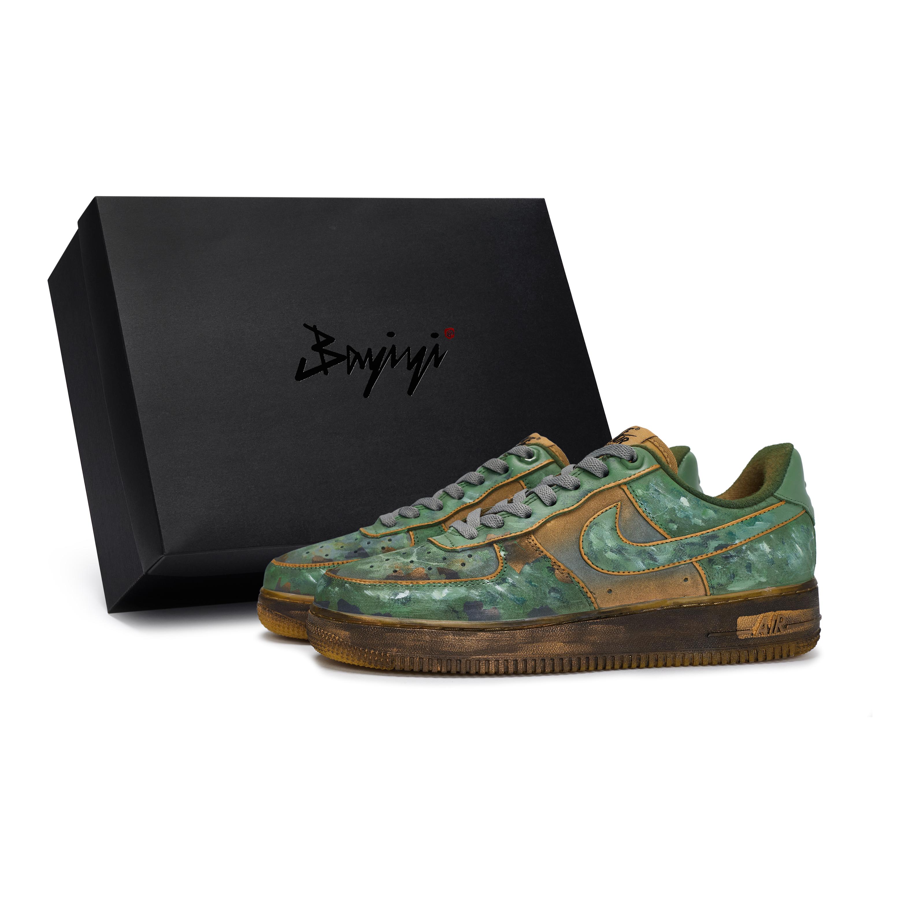 

Nike Air Force 1 Slip Resistant Low top Skateboard Shoes Unisex Wheat Green CJ9179-200(Team80-S-BOX) 35.5