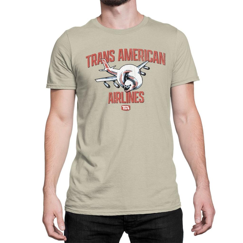 Officially Licensed Airplane Trans American Airlines Mens T-Shirt