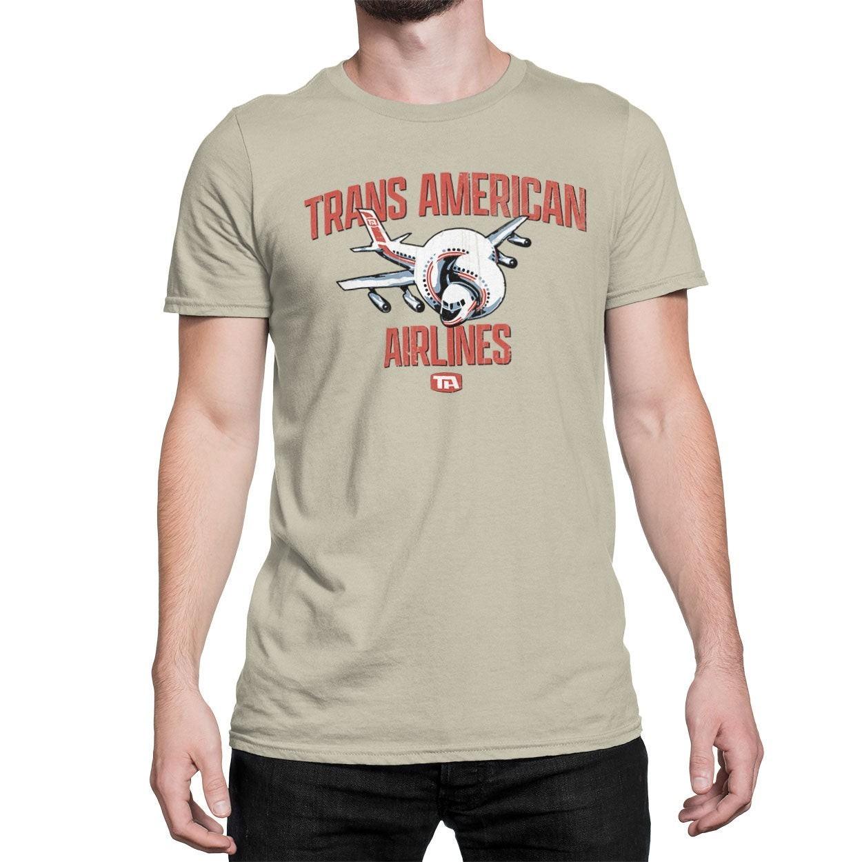 Maglietta Da Uomo Trans American Airlines Ufficialmente Licenziata Aeroplano! XXL
