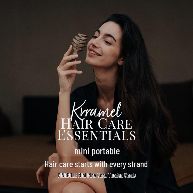 KRRAMEL Mini Boar Bristle Hair Massage Comb Normal Size