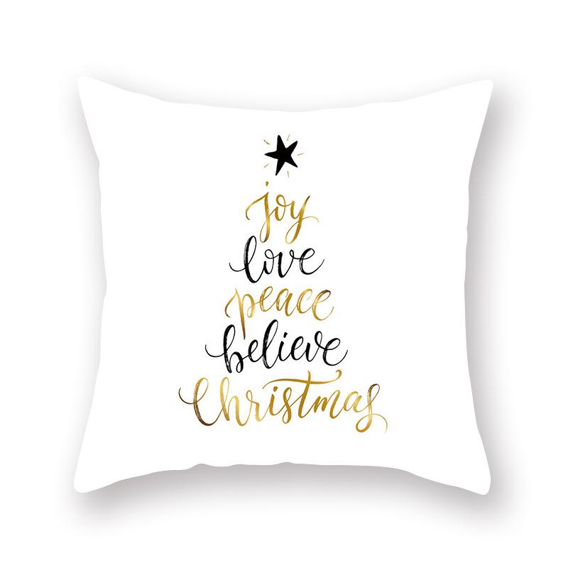 2024 New Christmas Golden Pillow Cover Sofa Car Office Seat Cushion  Bedroom Room  Year Home Decoration Holiday Gift