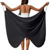 Women's Solid Beach Cover Up Cross Strap Wrap Dress for Swimsuit Lightweight Bathing Suit Outerwear for Vacation Resort