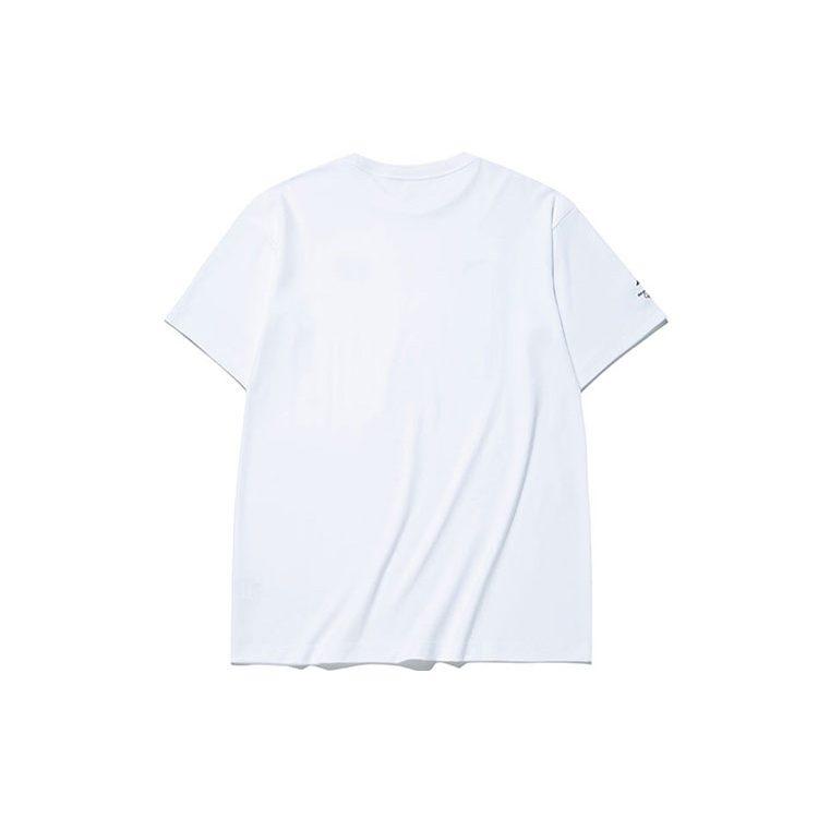 Anta National Flag T Shirts Unisex White Crew Neck Moderate Straight Fit 152130132-1