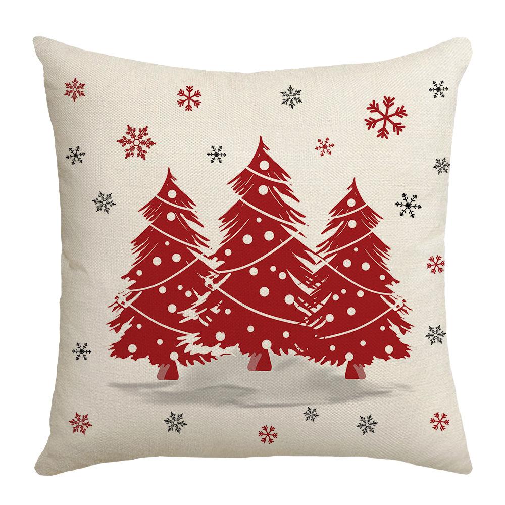 New Christmas Pillow Cartoon Dwarf Christmas Tree Snowflake Home Cushion Pillow Cover