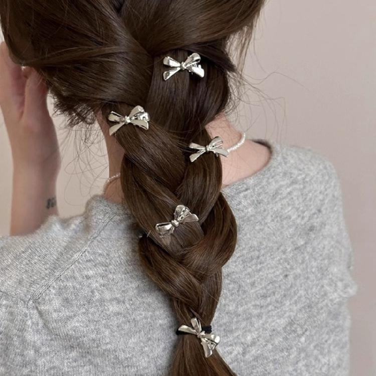 4Pcs Fashion Bows  Hairpins For Side Fringe Plastic Hair Clip Secure Grip Suitable Workout Outdoor Activities Prom Event