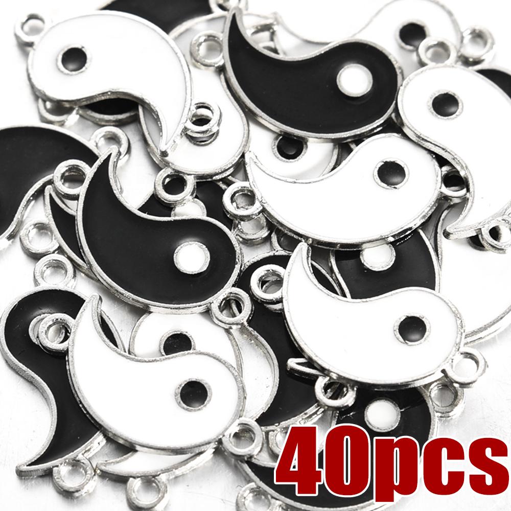 DIY Tai Chi Small Pendant Retro Simple Metal Charms Necklace Bracelet Making Pendants Alloy Jewelry Accessories Ornaments Parts