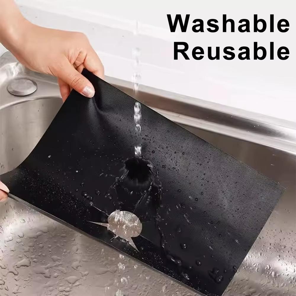2025 New Jesoo Teflon Gas Stove Protector Mat High Temperature Resistant Oilproof Clean Pad American Style Kitchen Gadget