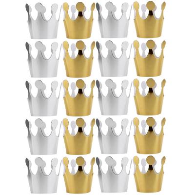 20 Pcs Birthday Hat Paper Cap Crown Party Children Metal Foil Kids Adults Headwear