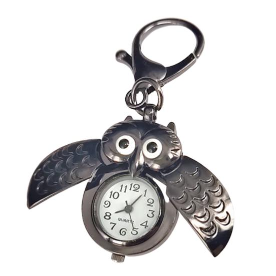 Vintage Eulenform Schlüsselanhänger Dekorative Taschenuhr Hosenanhänger Schmuckstück