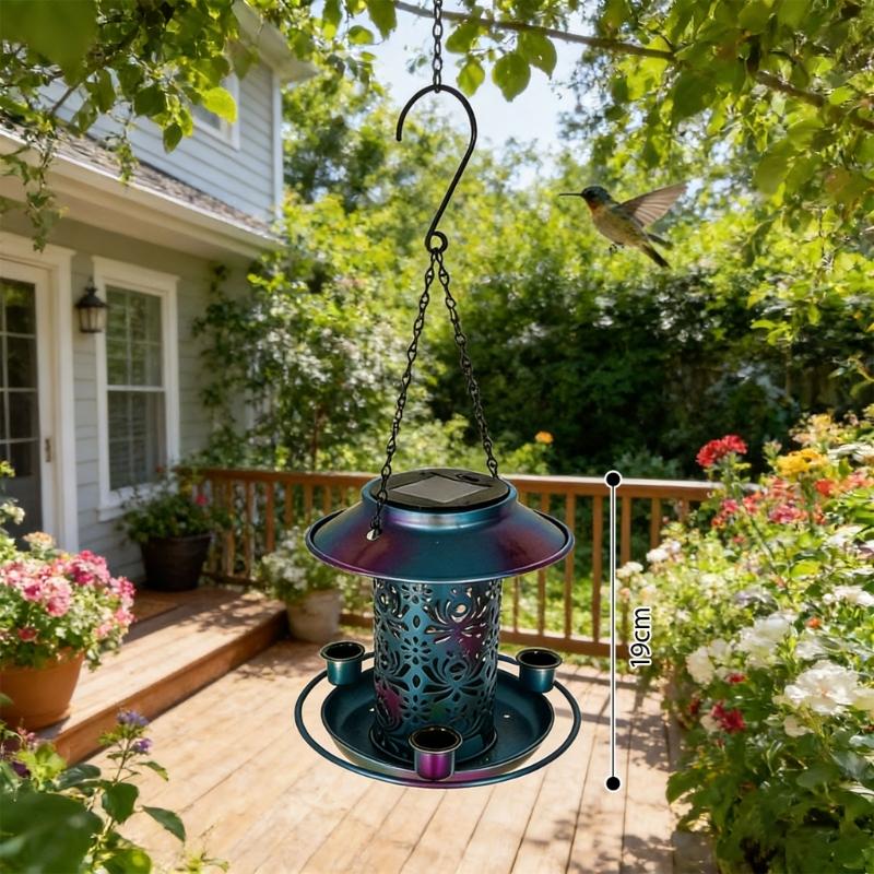 Durable Solar Bird Feeder With Automatic Lighting Perfect For Backyard
