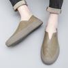 Summer Breathable Men's Leather Casual Shoes Fashion Slip On Handmade Rubber Loafers Outdoor Walking Sport Sneakers Mocassins