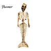 Dunkle Fantasy Meeres-Accessoire Totenkopf Meerjungfrau Skelett Anhänger Halskette, Gothic Schmuck Preppy Mode für Damen, Kreatives Grusel-Accessoire, Einzigartiges Geschenk