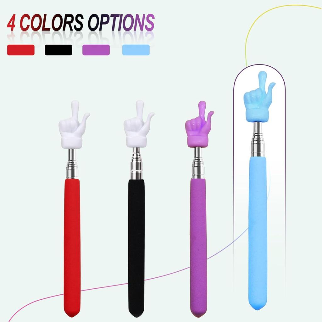 2 Pcs Telescopic Teacher Pointer Stick, Retractable Finger Pointer for Classroom Teaching, Extendable Pointer for Kindergarten and Elementary
