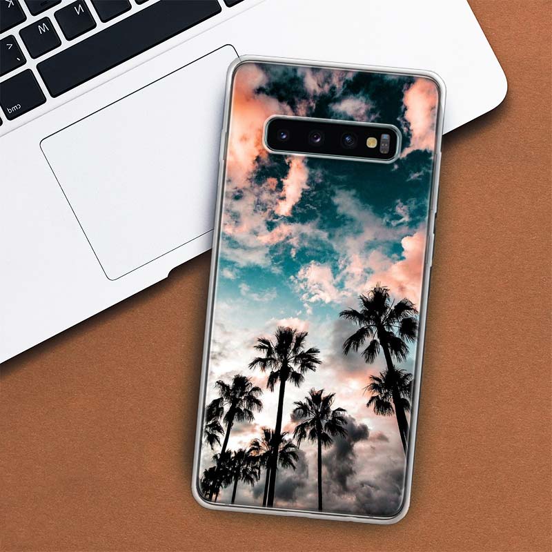 Summer Beach Sunset Sea Palm Tree Phone Case For Samsung Galaxy S10 Plus S20 FE S21 S22 Ultra S10E S9 S8 + S6 S7 Edge Lite Shell