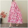 Ladies' Gentle Wind and Cloud Brocade Cotton and Hemp Hooded Printed Dress