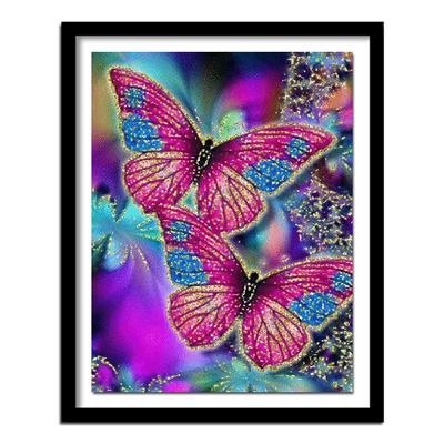 5D Diy Daimond Malarstwo „Kolorowy motyl” Okrągłe cyrkonie Diamant Malarstwo Haftowane zwierzęta