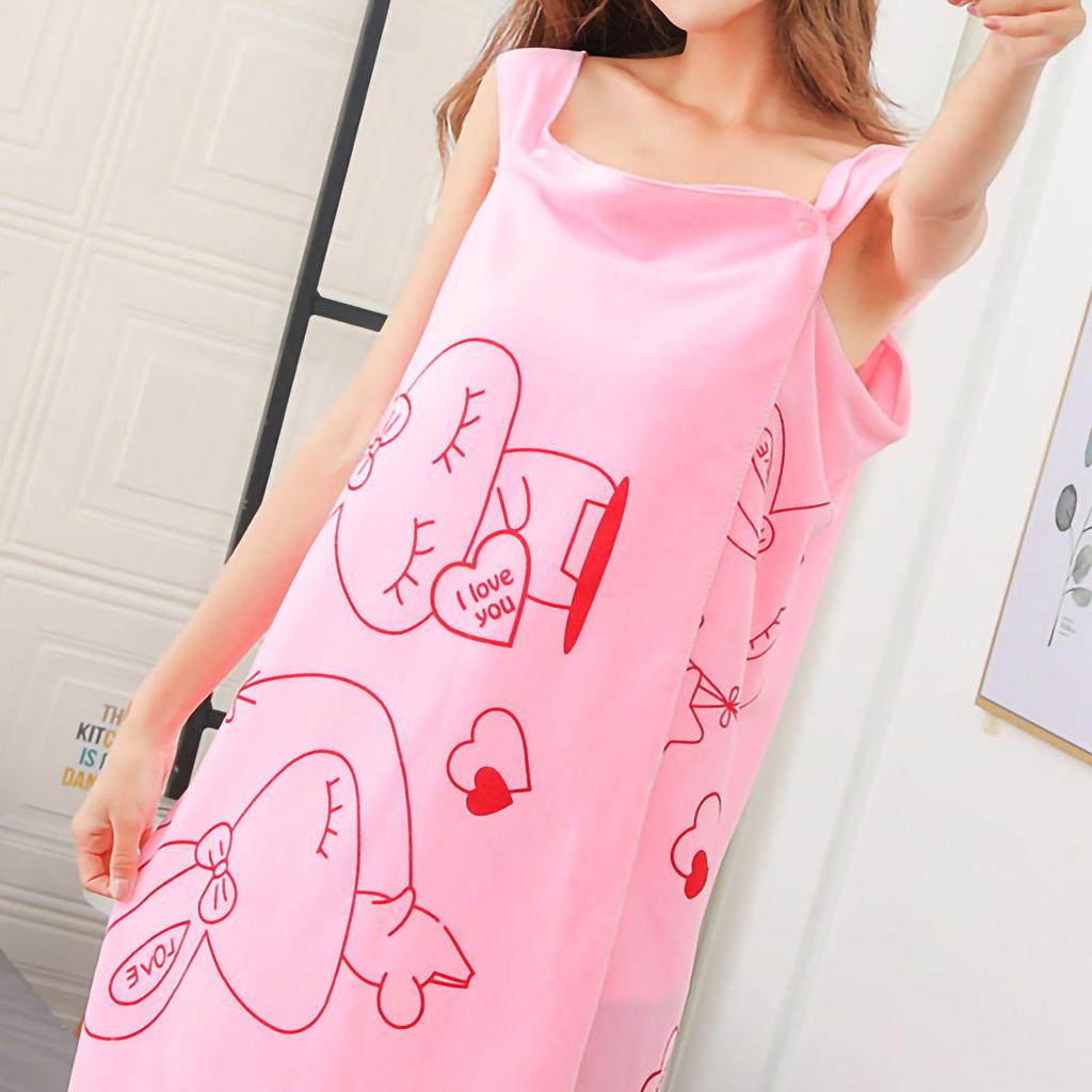Women Bath Towel Superfine Fiber Wearable Breathable Female Towel Wrap with Straps Edge Cover